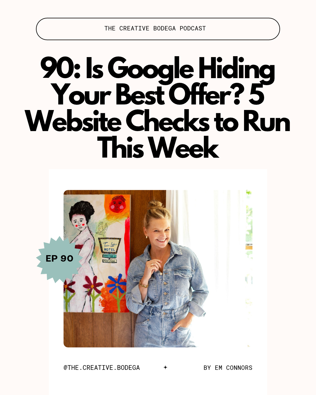 Em in a denim jumpsuit holding onto the collar smiling